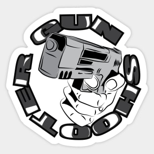 gun shooter illustration Sticker